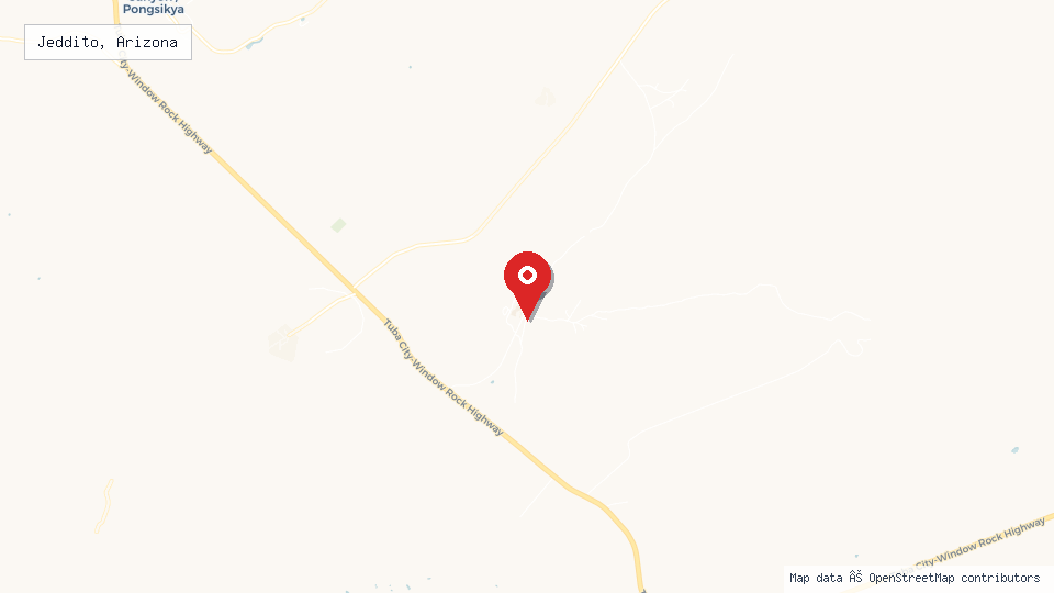 Street map of Jeddito, Arizona with location pin