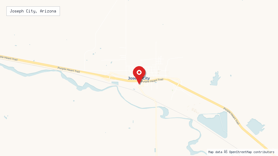 Street map of Joseph City, Arizona with location pin