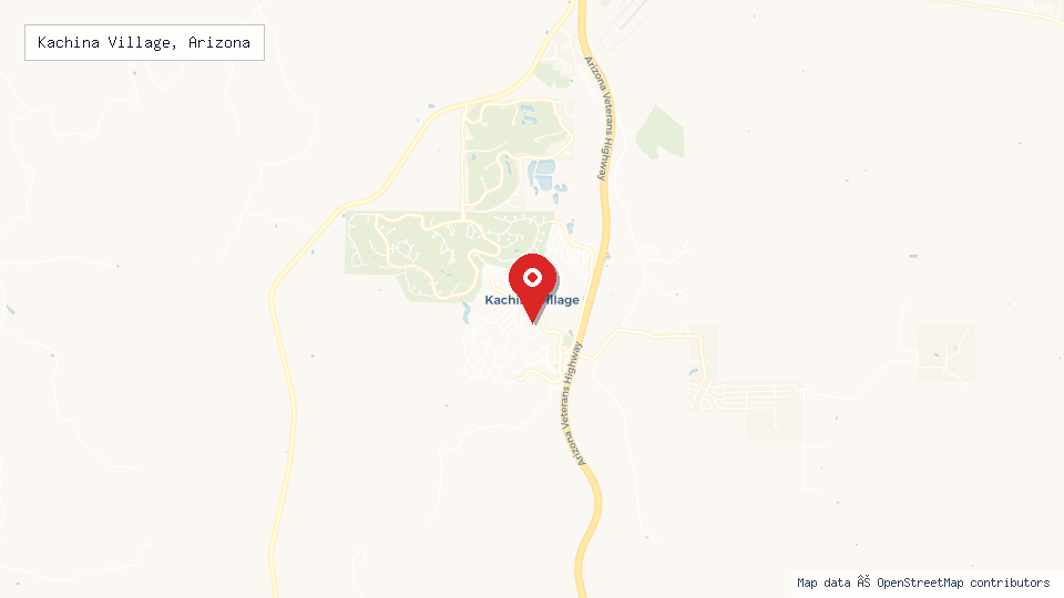 Street map of Kachina Village, Arizona with location pin