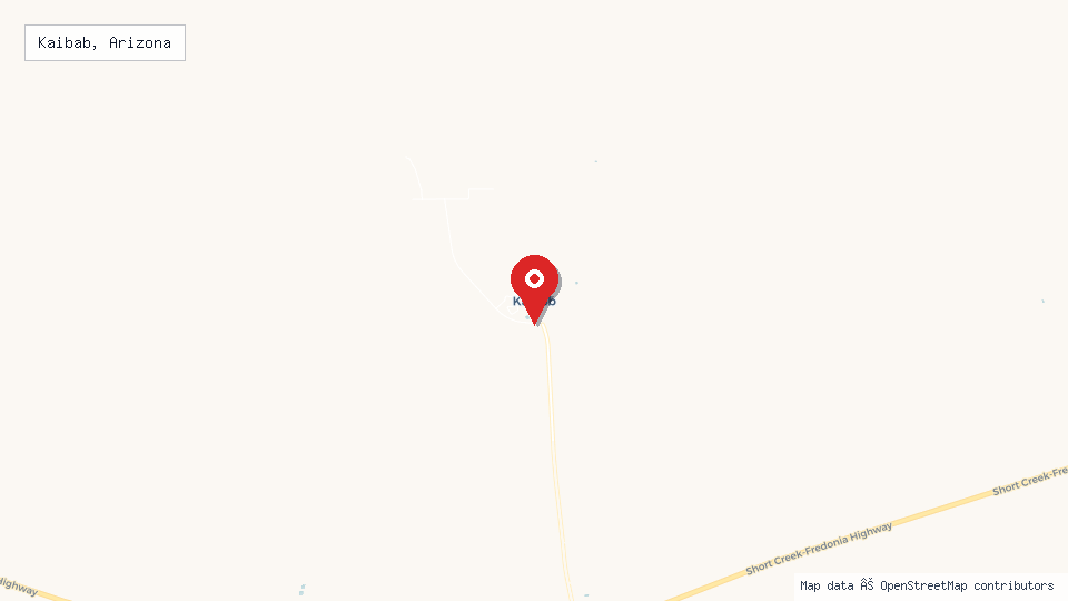 Street map of Kaibab, Arizona with location pin