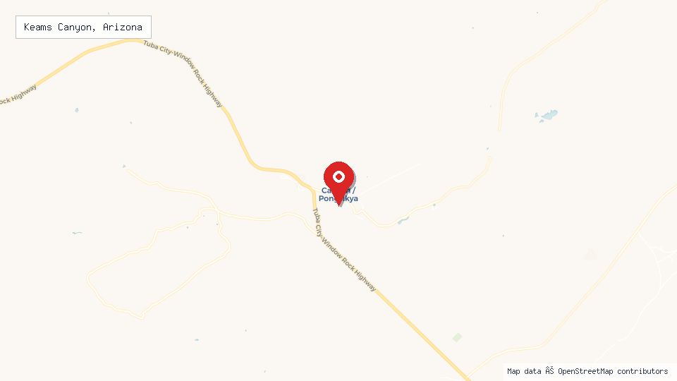 Street map of Keams Canyon, Arizona with location pin