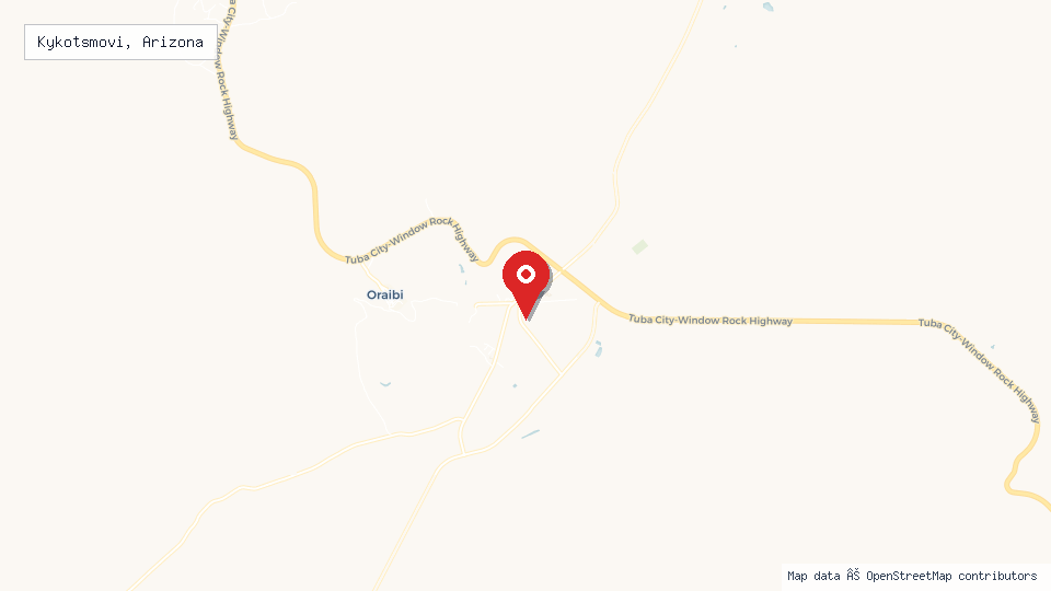 Street map of Kykotsmovi, Arizona with location pin