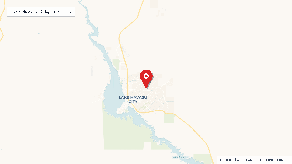 Street map of Lake Havasu City, Arizona with location pin
