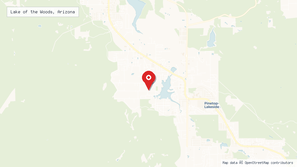 Street map of Lake of the Woods, Arizona with location pin