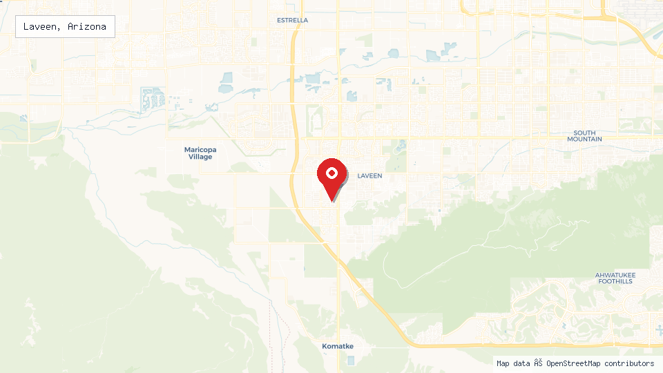 Street map of Laveen, Arizona with location pin