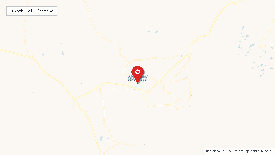 Street map of Lukachukai, Arizona with location pin