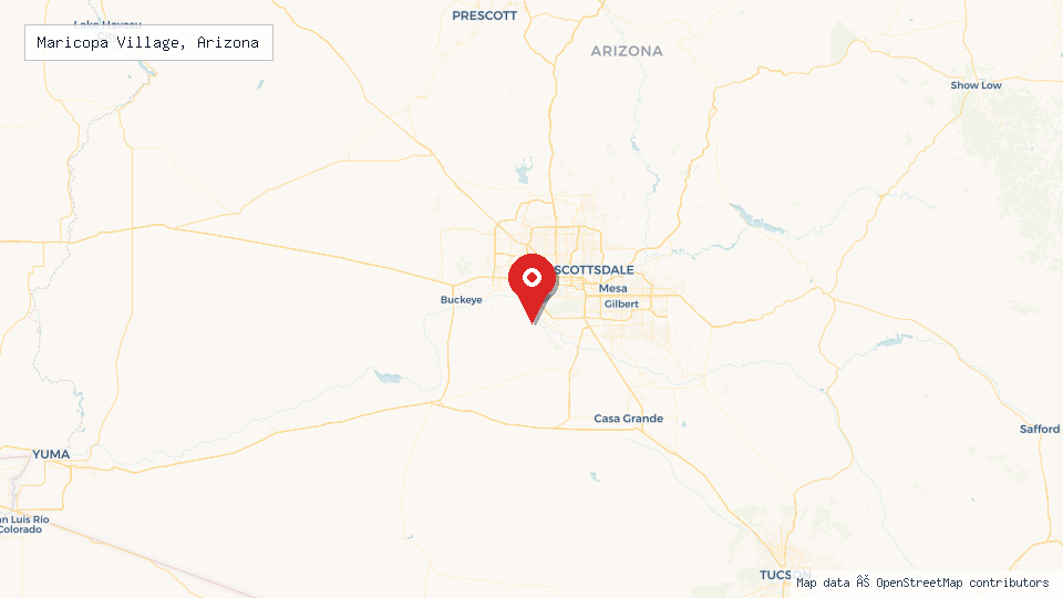 Street map of Maricopa Village, Arizona with location pin