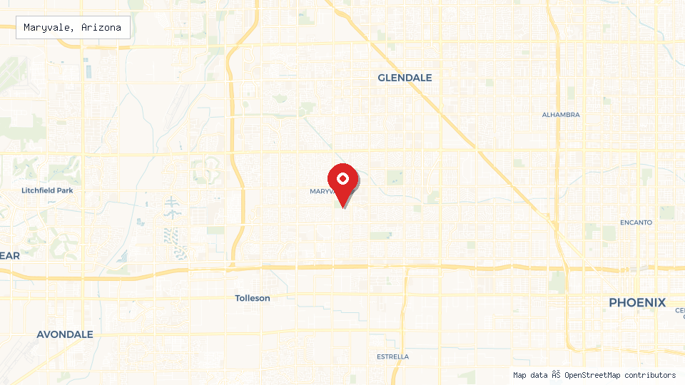 Street map of Maryvale, Arizona with location pin