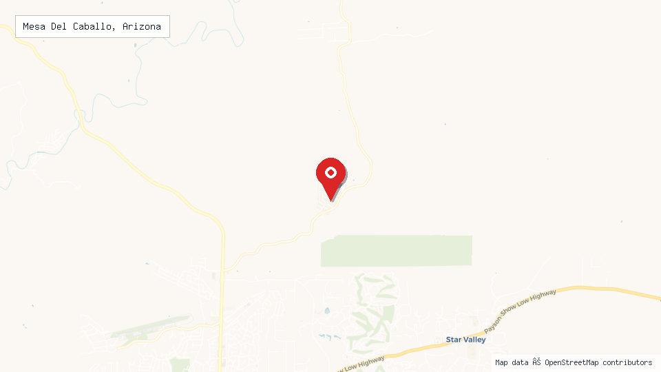 Street map of Mesa Del Caballo, Arizona with location pin