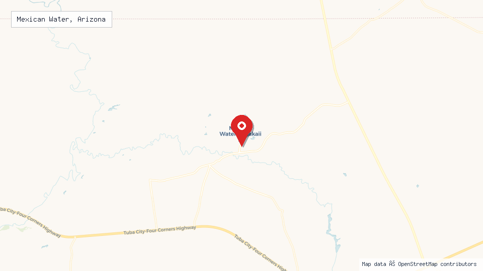 Street map of Mexican Water, Arizona with location pin