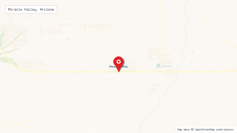 Street map of Miracle Valley, Arizona with location pin
