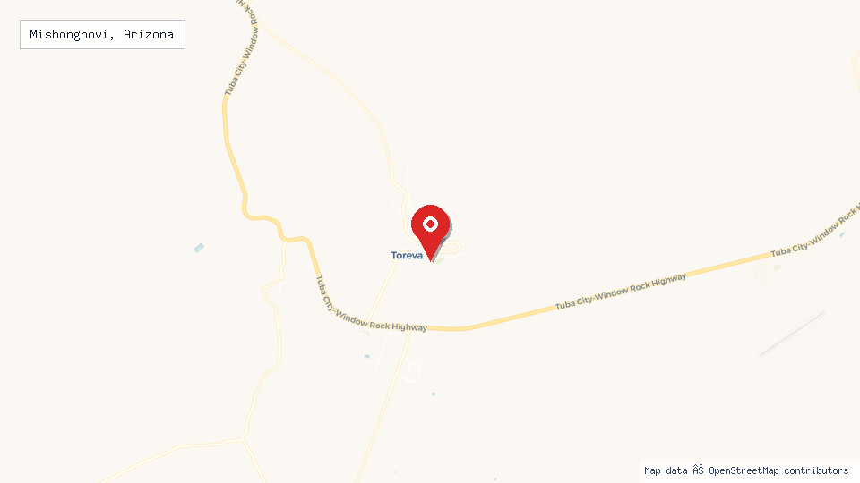 Street map of Mishongnovi, Arizona with location pin