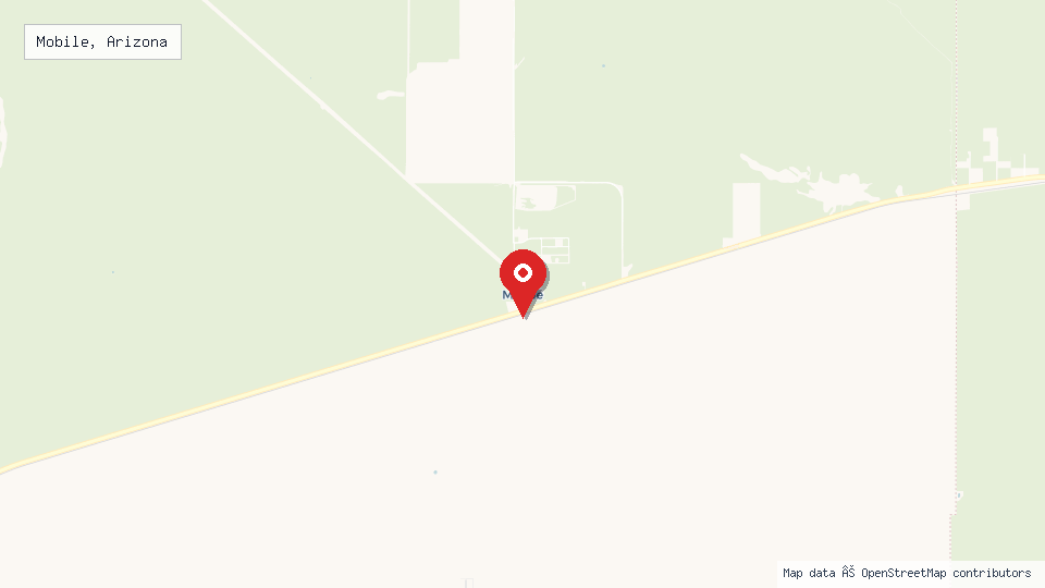 Street map of Mobile, Arizona with location pin
