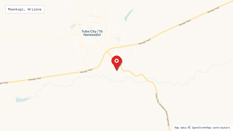 Street map of Moenkopi, Arizona with location pin