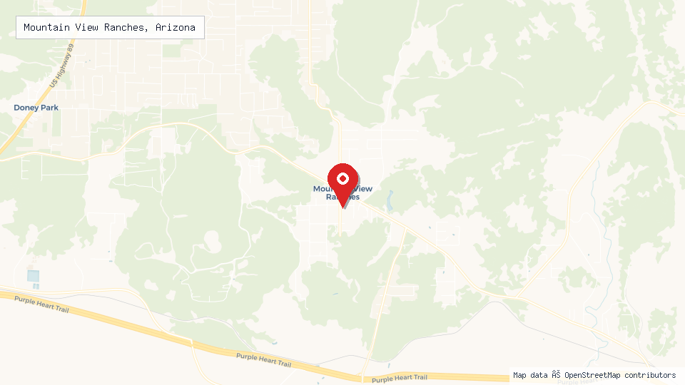 Street map of Mountain View Ranches, Arizona with location pin