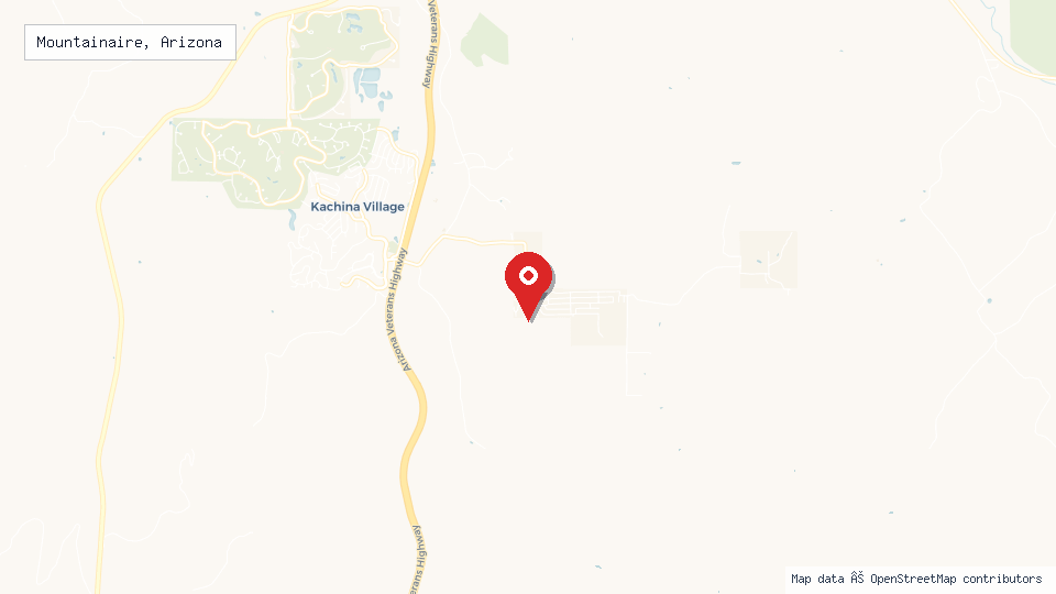 Street map of Mountainaire, Arizona with location pin
