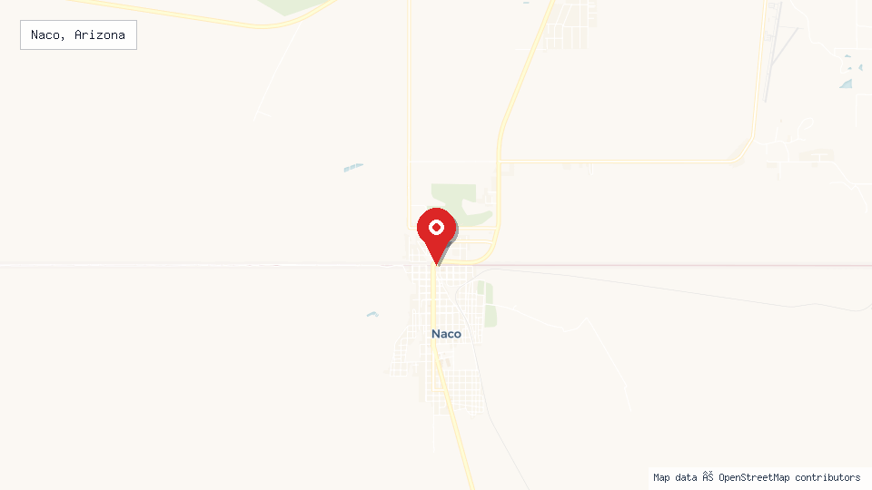 Street map of Naco, Arizona with location pin