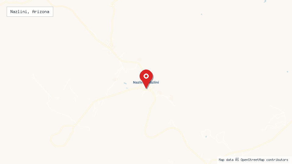 Street map of Nazlini, Arizona with location pin