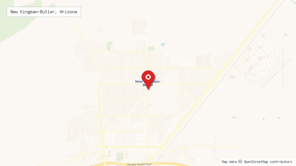 Street map of New Kingman-Butler, Arizona with location pin