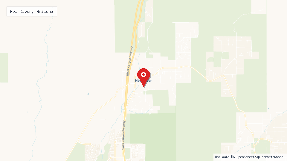 Street map of New River, Arizona with location pin