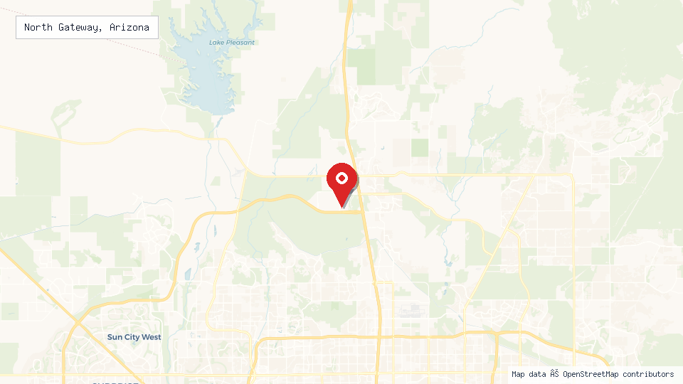 Street map of North Gateway, Arizona with location pin