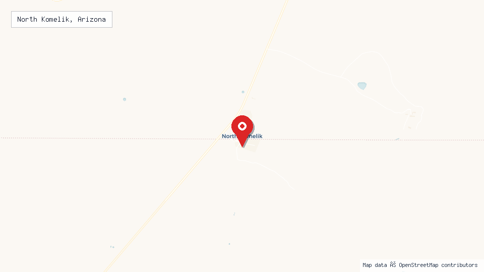 Street map of North Komelik, Arizona with location pin