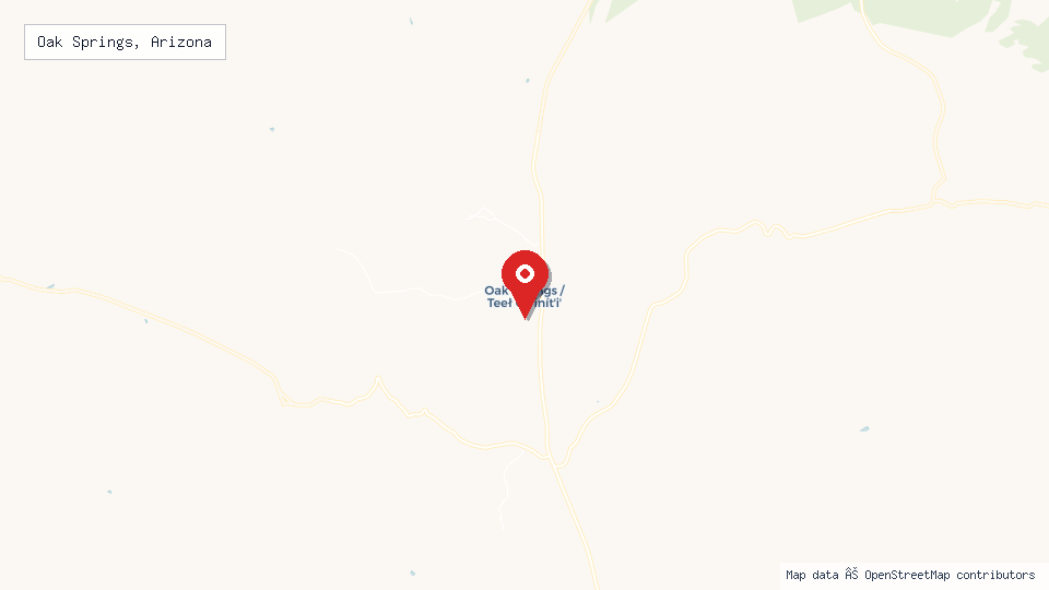 Street map of Oak Springs, Arizona with location pin