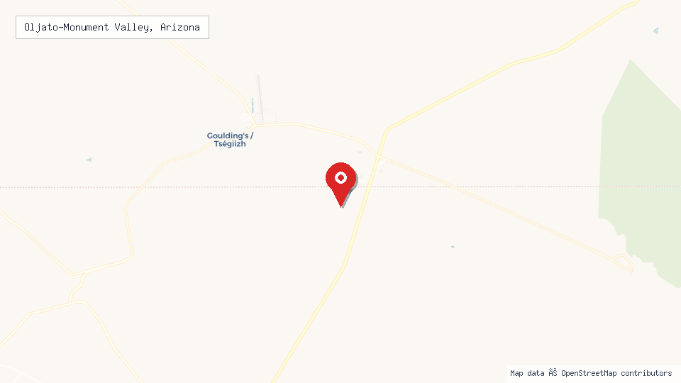 Street map of Oljato-Monument Valley, Arizona with location pin