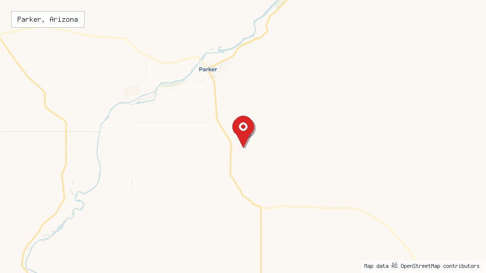 Street map of Parker, Arizona with location pin