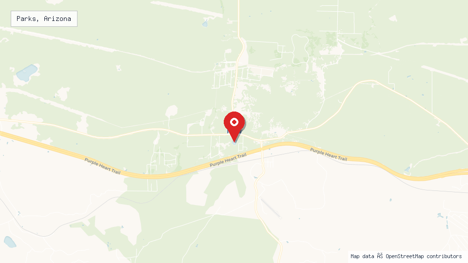 Street map of Parks, Arizona with location pin