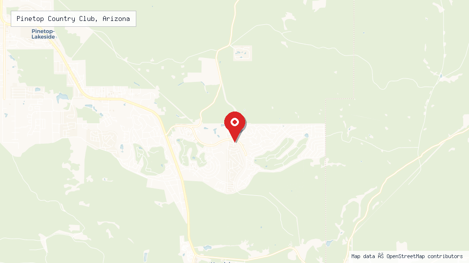 Street map of Pinetop Country Club, Arizona with location pin