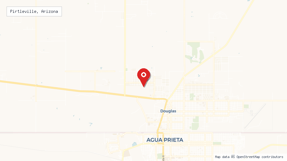 Street map of Pirtleville, Arizona with location pin