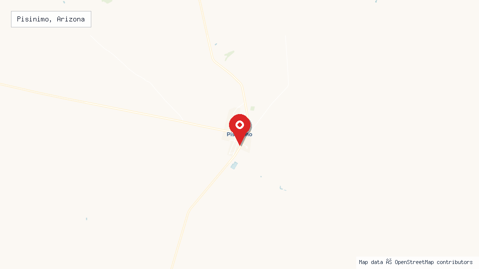 Street map of Pisinimo, Arizona with location pin