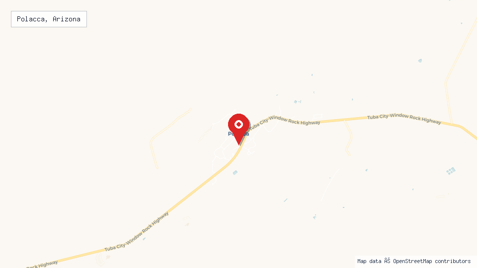 Street map of Polacca, Arizona with location pin