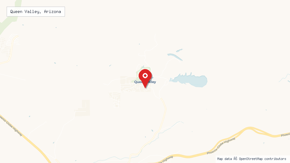 Street map of Queen Valley, Arizona with location pin