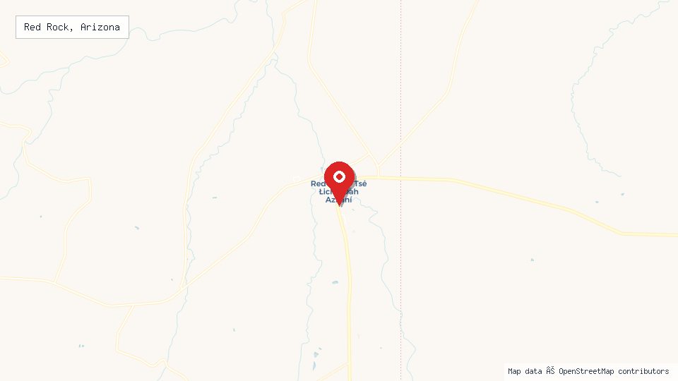 Street map of Red Rock, Arizona with location pin