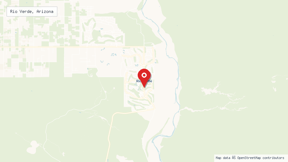 Street map of Rio Verde, Arizona with location pin