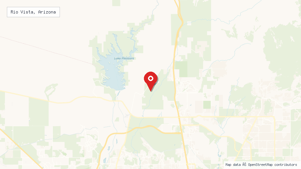 Street map of Rio Vista, Arizona with location pin