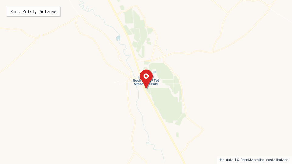 Street map of Rock Point, Arizona with location pin