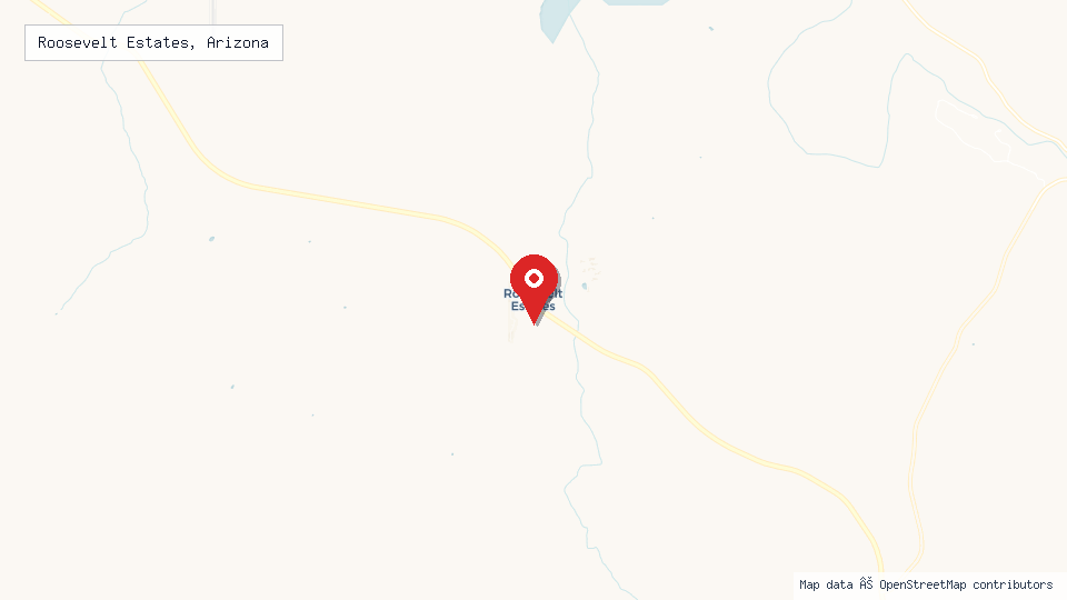 Street map of Roosevelt Estates, Arizona with location pin