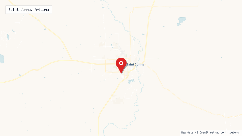 Street map of Saint Johns, Arizona with location pin