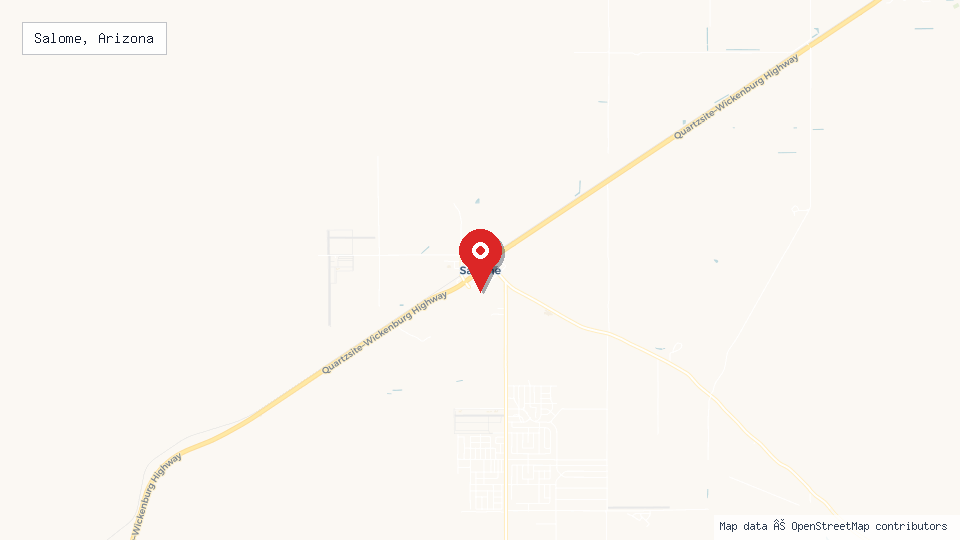 Street map of Salome, Arizona with location pin
