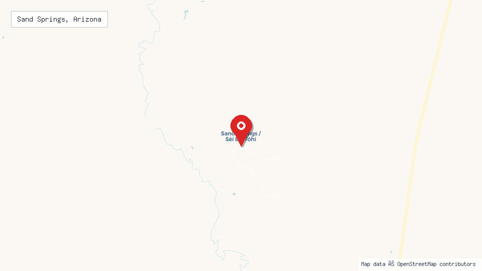 Street map of Sand Springs, Arizona with location pin