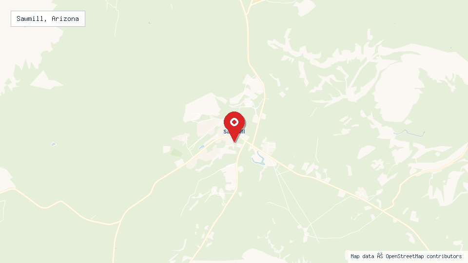 Street map of Sawmill, Arizona with location pin