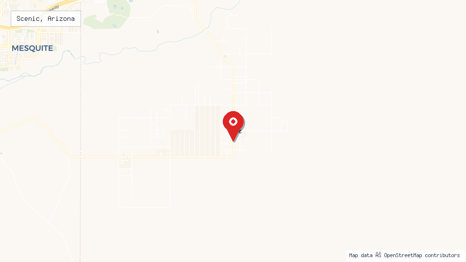 Street map of Scenic, Arizona with location pin