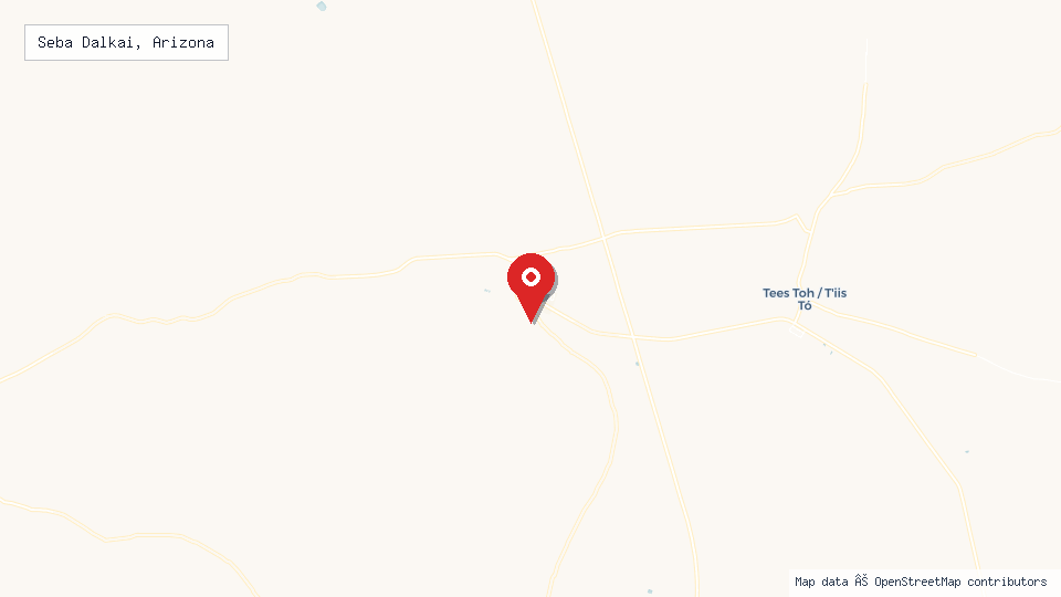 Street map of Seba Dalkai, Arizona with location pin