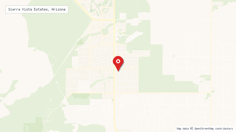 Street map of Sierra Vista Estates, Arizona with location pin
