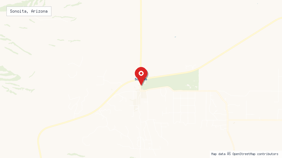 Street map of Sonoita, Arizona with location pin