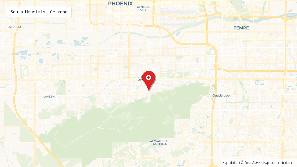 Street map of South Mountain, Arizona with location pin