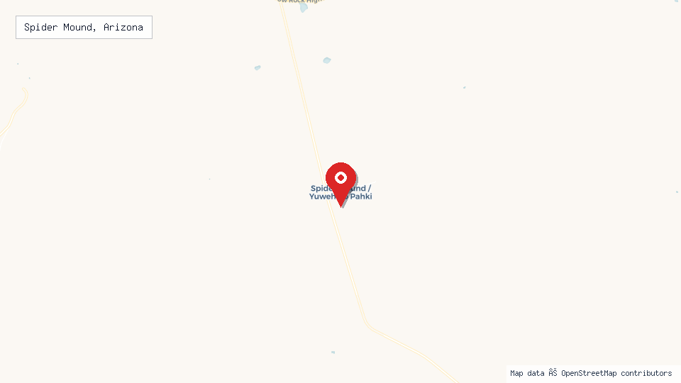 Street map of Spider Mound, Arizona with location pin